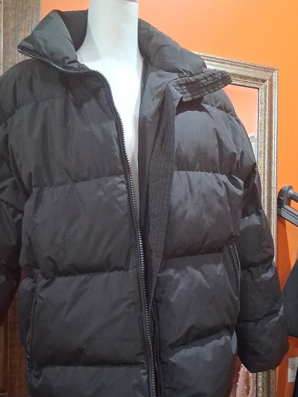 Men's Black Quilted Puffer Coat - Insulated Winter Jacket